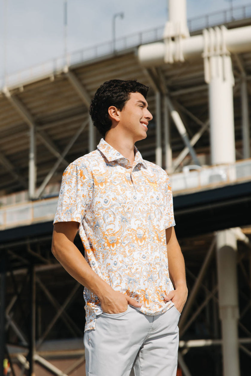 UT Damask Floral Golf Polo