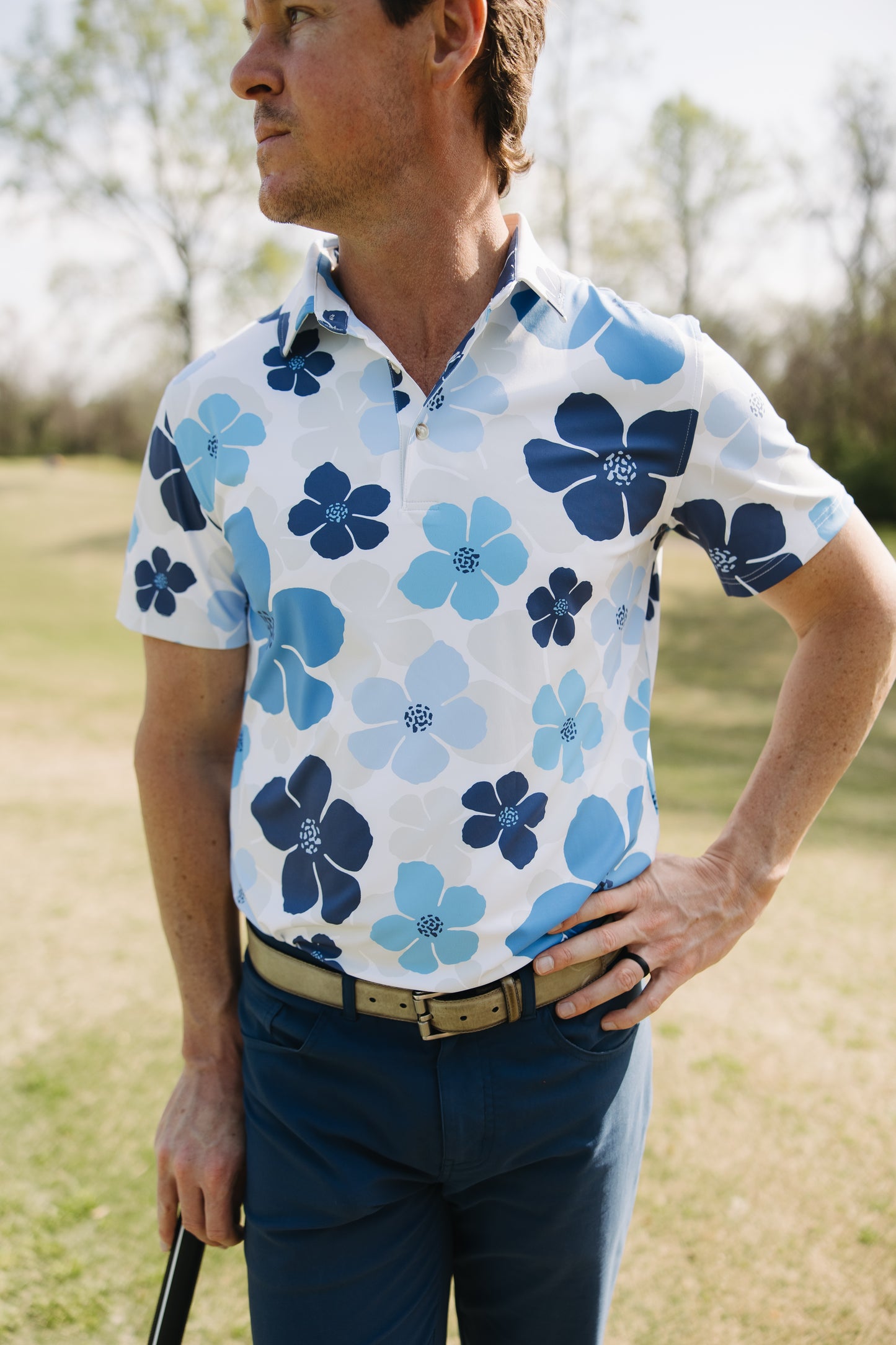Fore Flowers Golf Polo