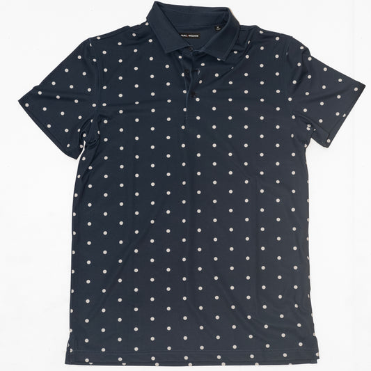 Navy and Grey Dots Golf Polo