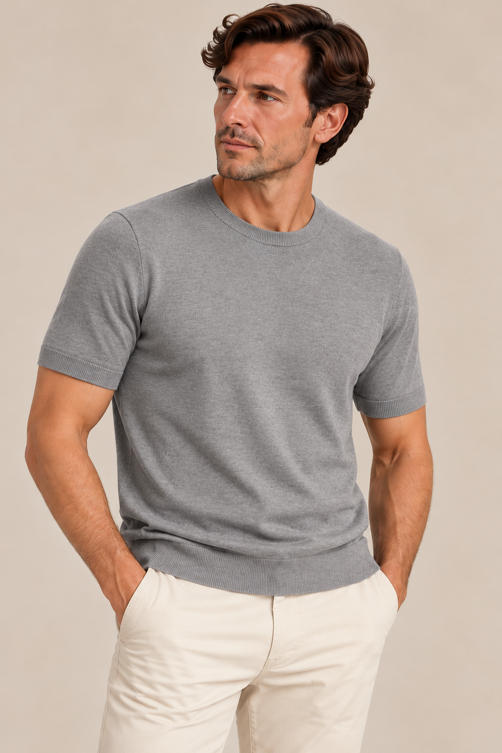 Men's Super 140's Merino Wool Crewneck Tee