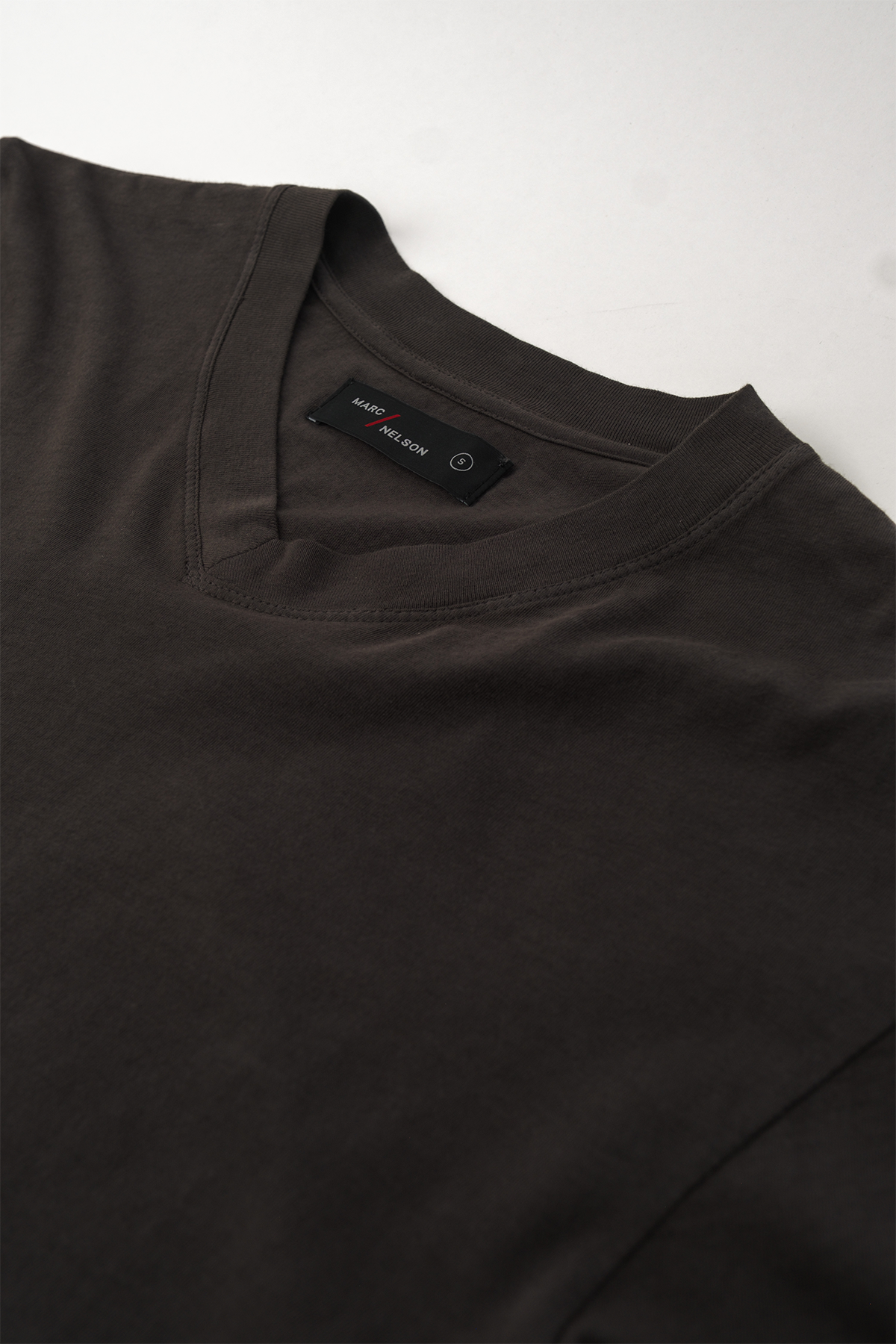 Close up of black Cotton Long Sleeve V-Neck T-Shirt