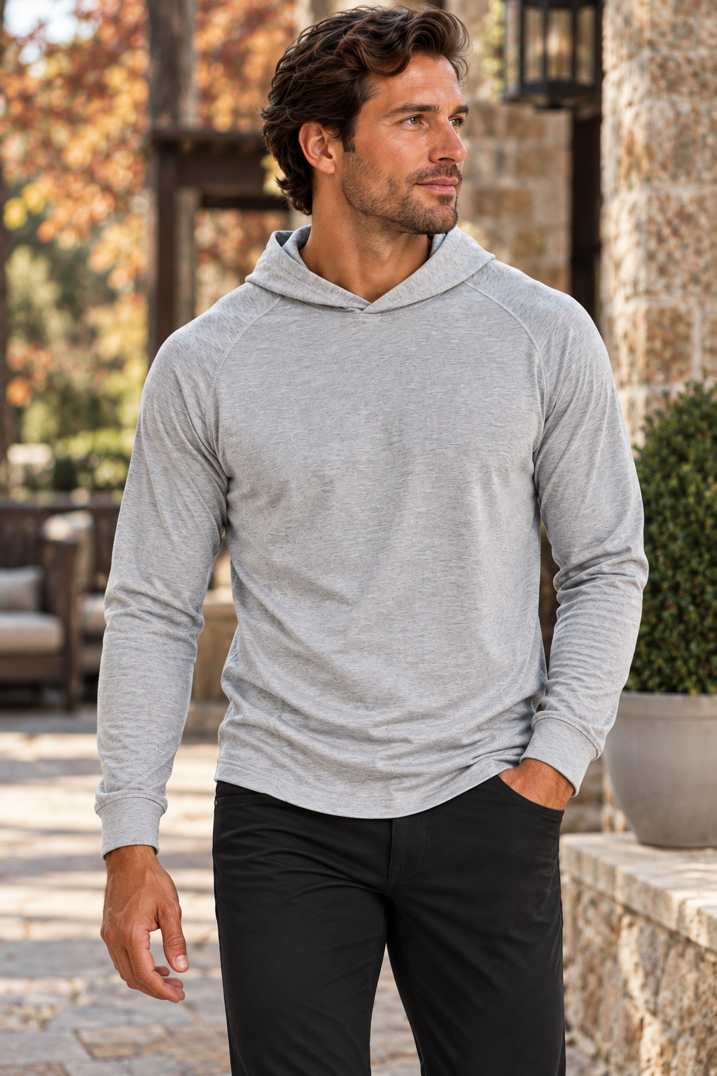 Marc Nelson Brushed Hoodie – Heather Grey
