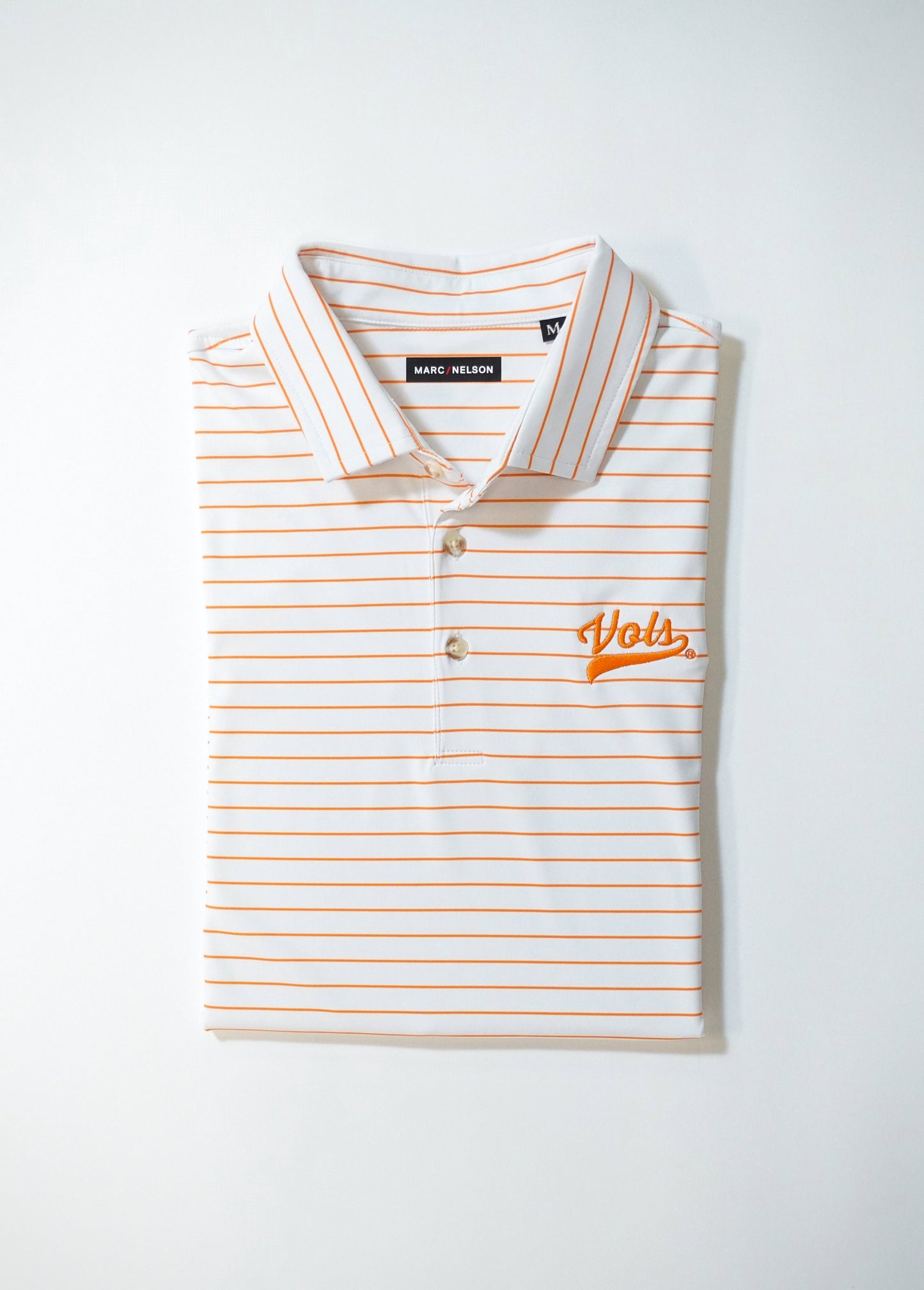 Vols White with Orange Stripe Golf Polo