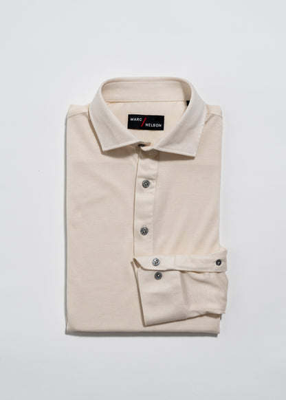 The Long Sleeve Polo Oat