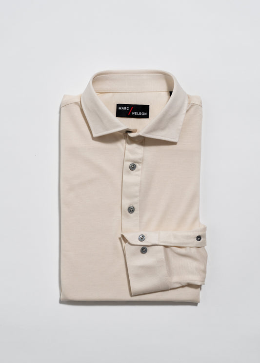 The Long Sleeve Polo Oat