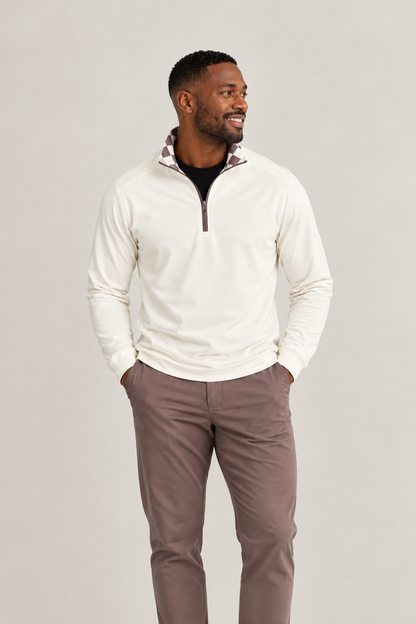 Cream Performance Quarter Zip