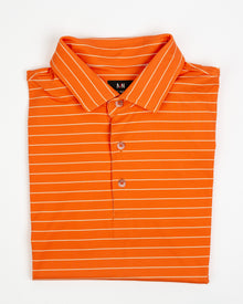  Marc Nelson Orange with White Stripe Golf Polo