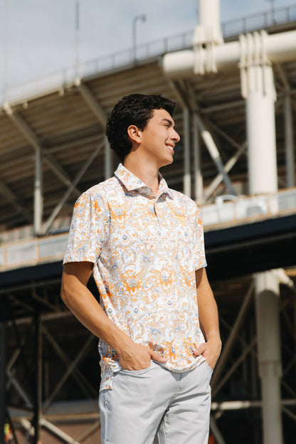 UT Damask Floral Golf Polo