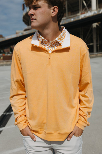 Orange Pique Classic Quarter Zip