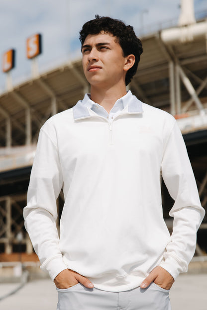 Ivory Pique Classic Quarter Zip