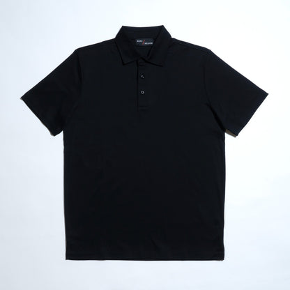 The Solid Jersey Knit Short Sleeve Polo - Black