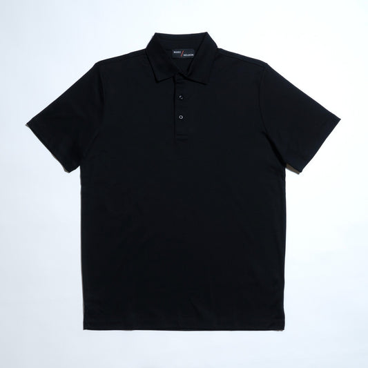The Solid Jersey Knit Short Sleeve Polo - Black