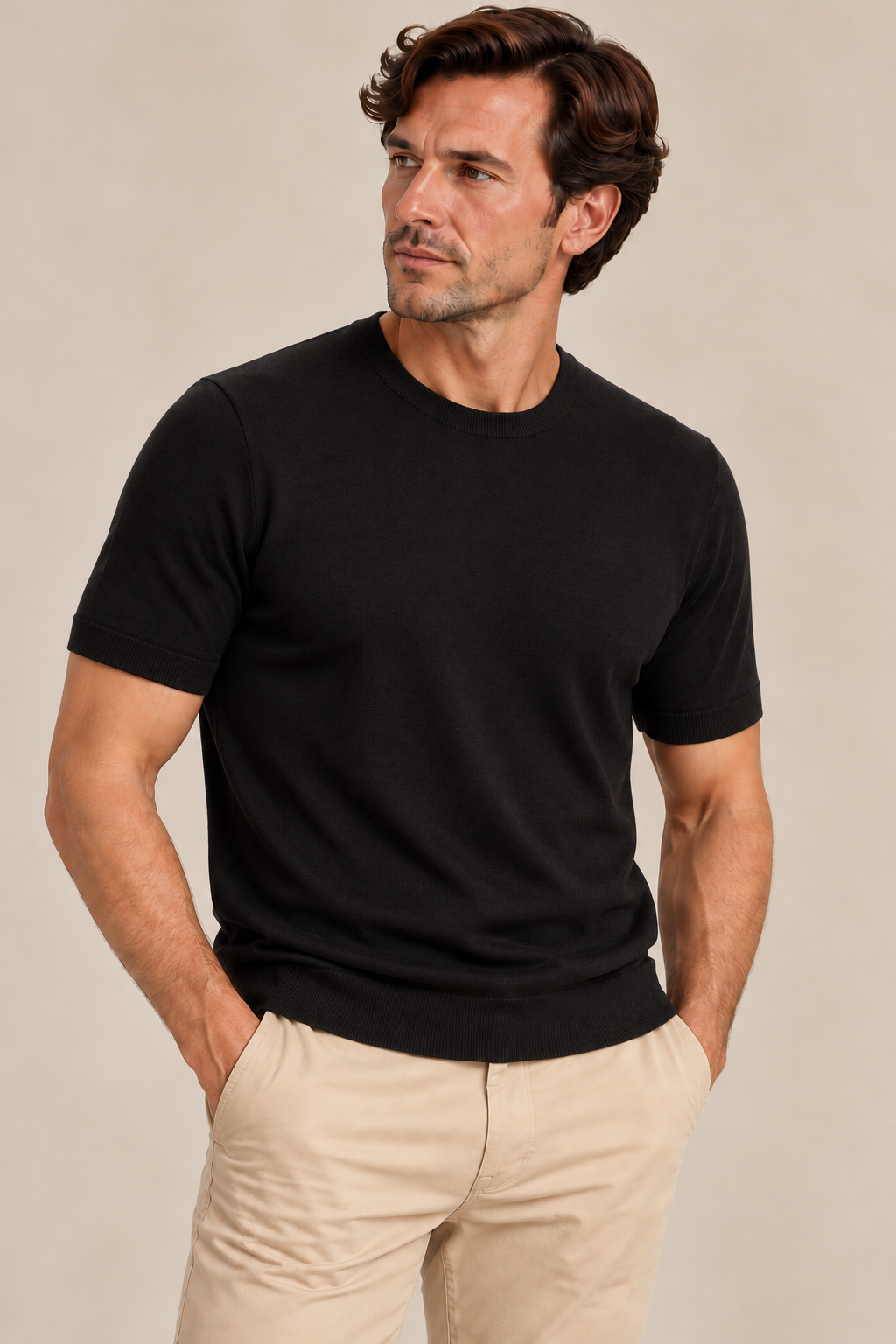 Men's Super 140's Merino Wool Crewneck Tee