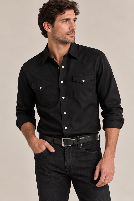 Tencel Western Pearl Snap Shirt