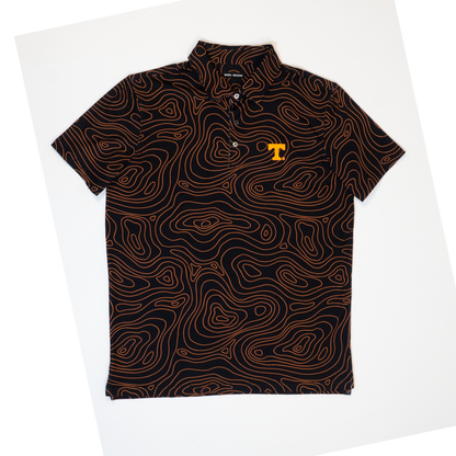 UT Topographic Black and Orange Golf Polo