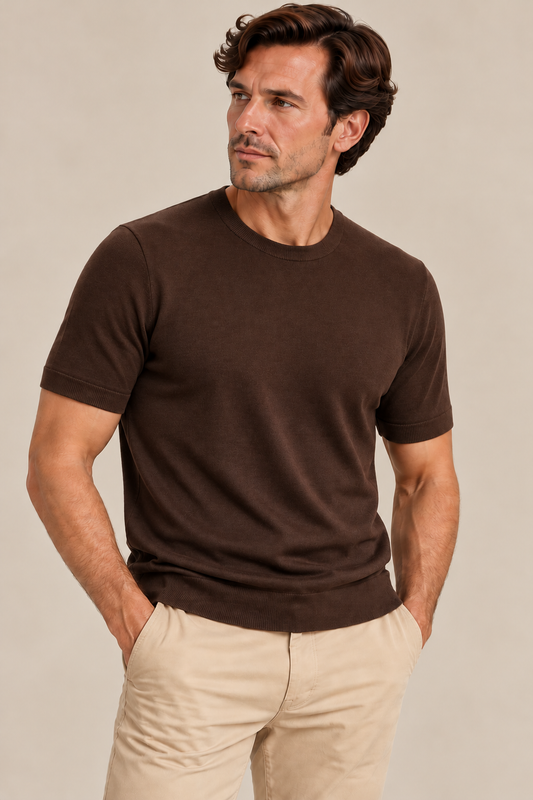 Men's Super 140's Merino Wool Crewneck Tee