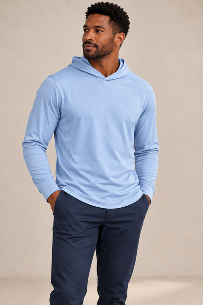 Brushed Performance Hoodie – Bonnie Blue
