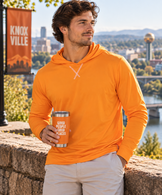 Orange with White Stitch Golf Hoodie