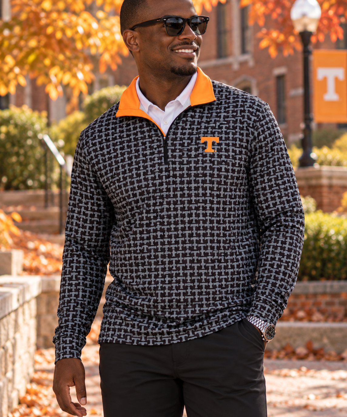 UT Black Tossed T's Quarter Zip