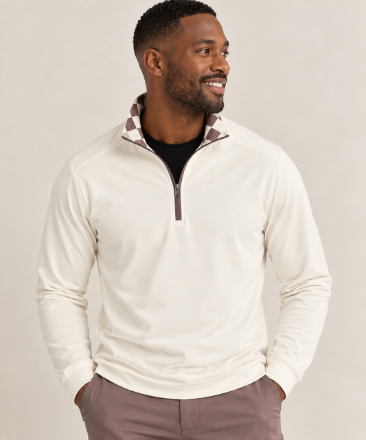 Cream Performance Quarter Zip