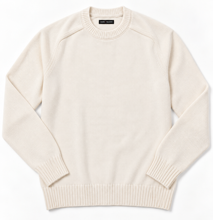 The Nelson Cotton Cashmere Crew - Cream
