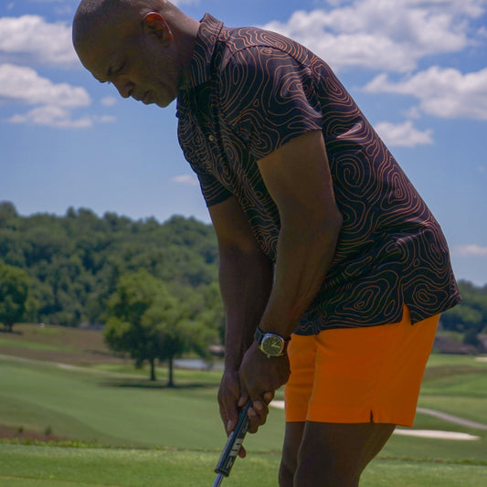 UT Topographic Black and Orange Golf Polo