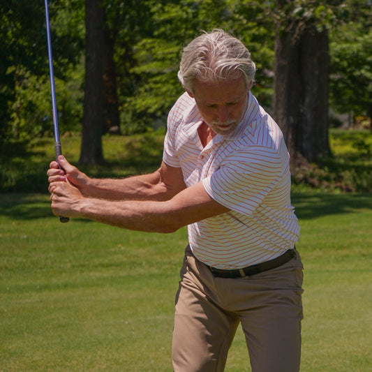 White with Orange Stripe Golf Polo