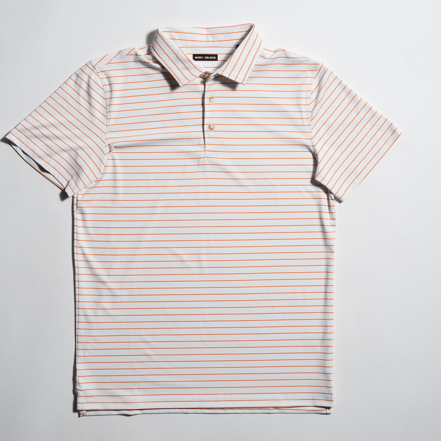 White with Orange Stripe Golf Polo