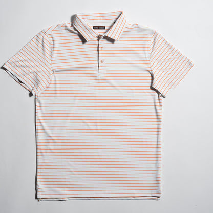 White with Orange Stripe Golf Polo