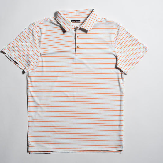 White with Orange Stripe Golf Polo