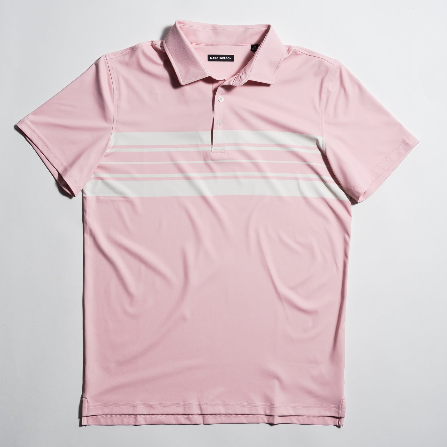 Pink Retro Stripe Golf Polo