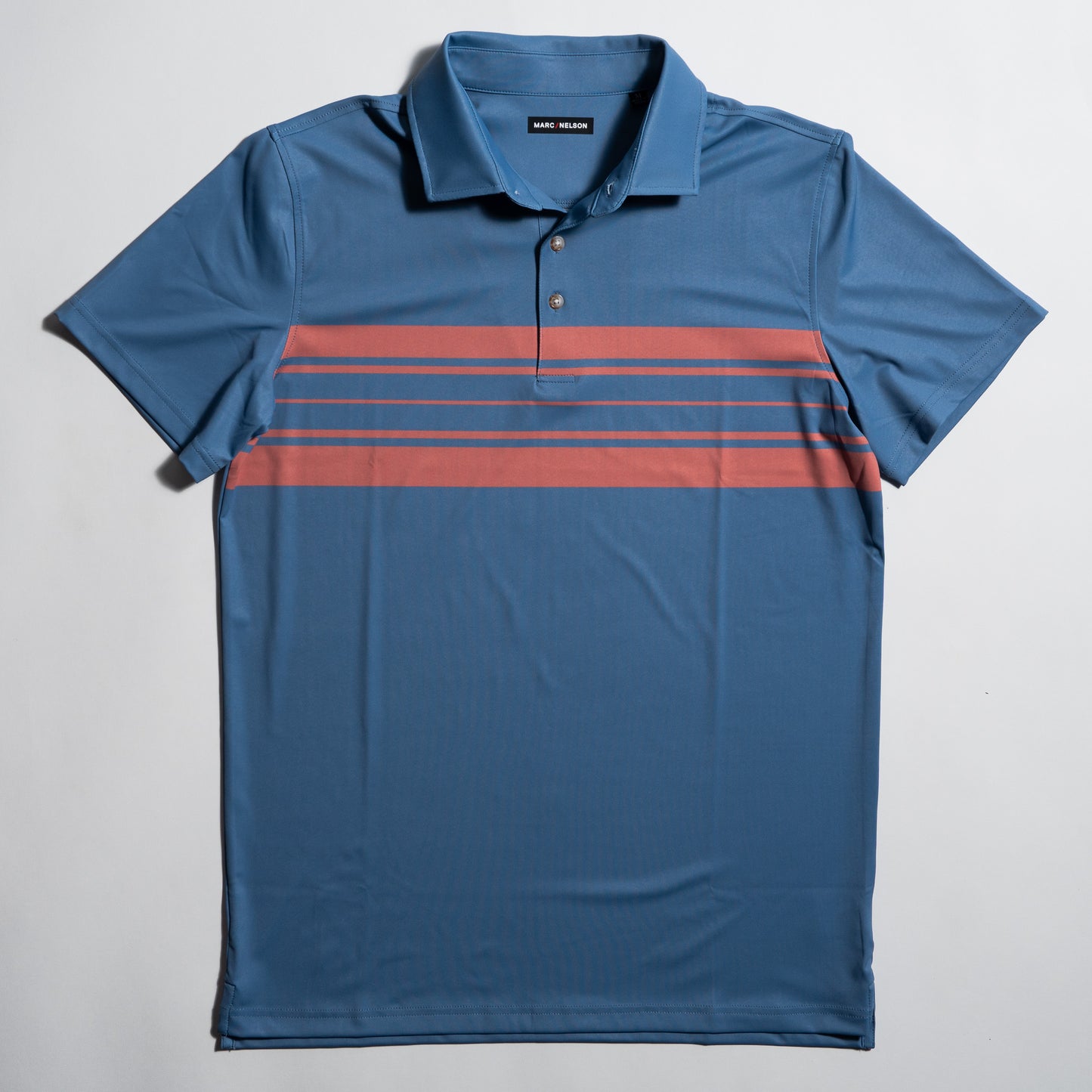 Blue Retro Stripe Golf Polo