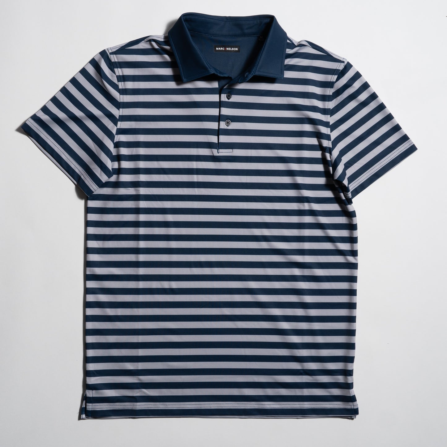 Navy and Gray Stripe Golf Polo