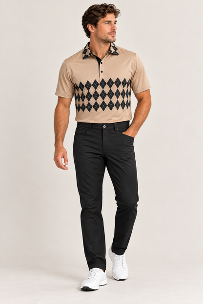 Dark Argyle Golf Polo