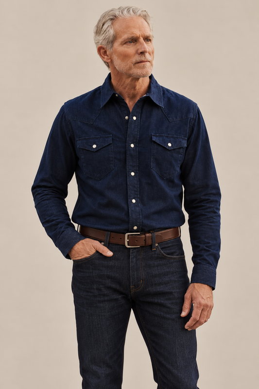 Wild West Dark Wash Denim Shirt