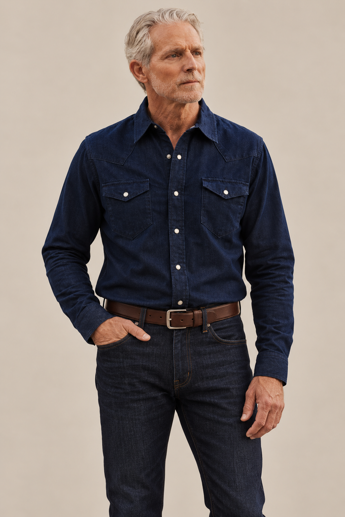 Wild West Dark Wash Denim Shirt