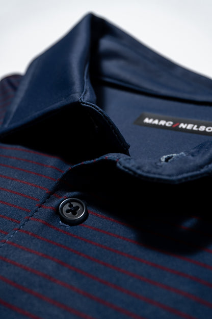 Navy with Burgundy Stripe Golf Polo
