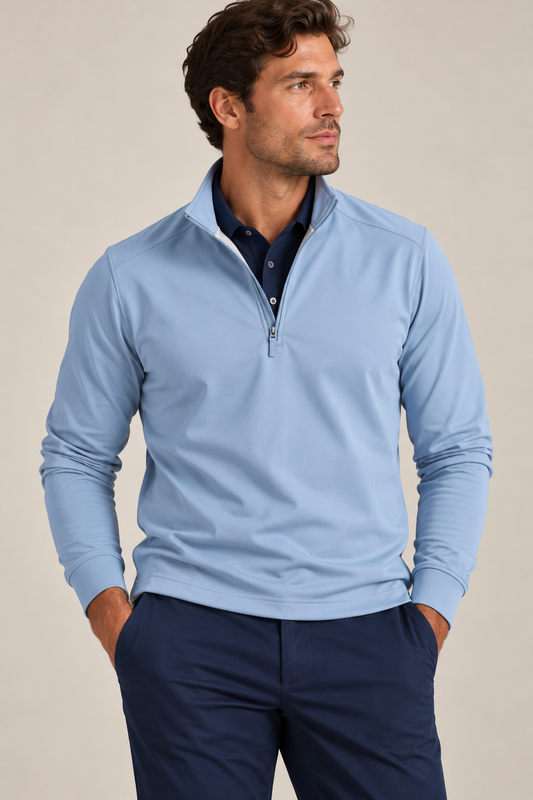 Performance Quarter Zip Fog Blue