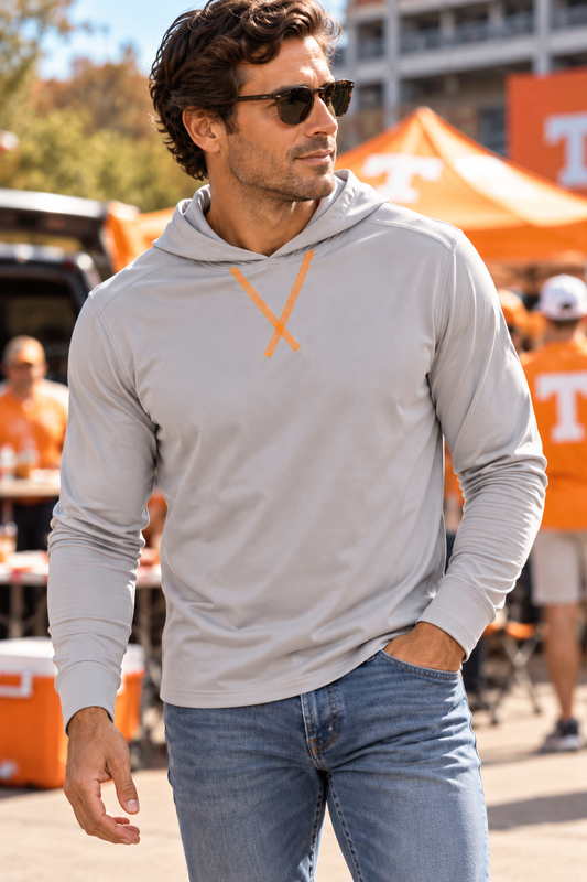 Gray with Orange Stitch Golf Hoodie