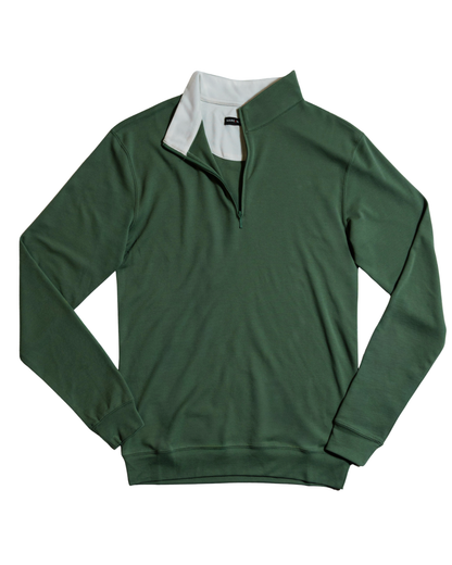 Green Pique Classic Quarter Zip