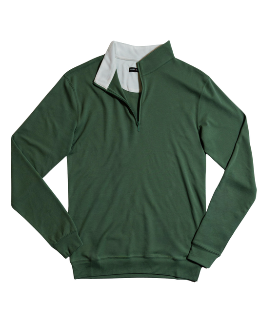 Green Pique Classic Quarter Zip