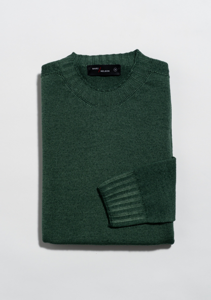 The Knit Dye Crewneck Sweater Dark Green