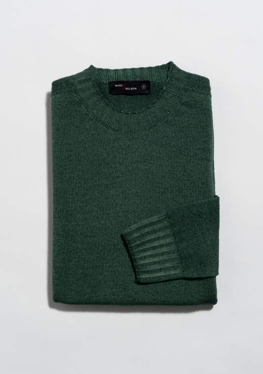 The Knit Dye Crewneck Sweater Dark Green