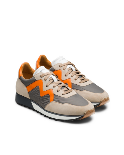 Magnanni Asher Sneaker in Grey / Orange