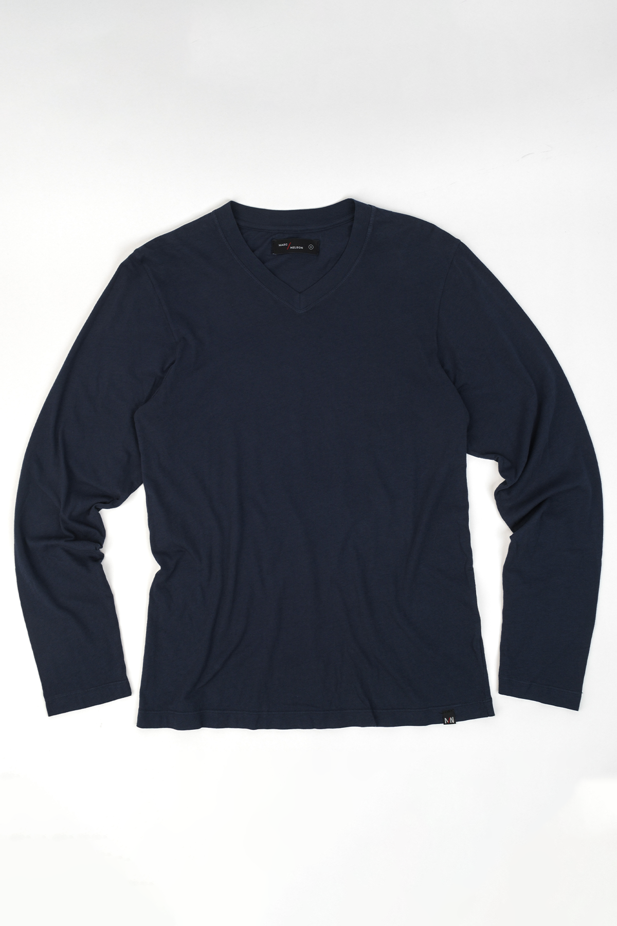 Navy blue long sleeve online v neck t shirts