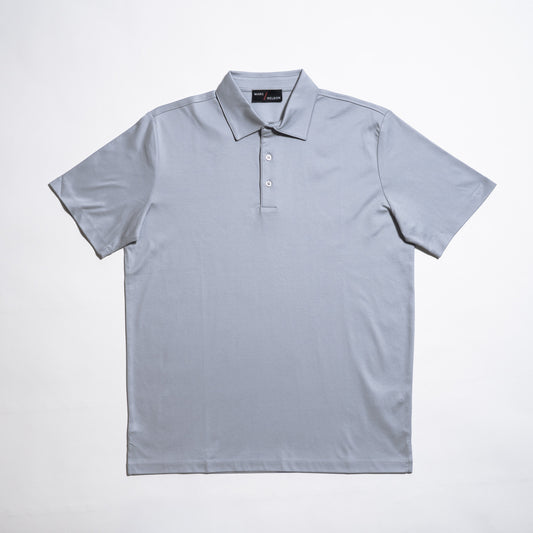 The Solid Jersey Knit Short Sleeve Polo - Platinum