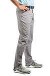 3/4 view of a man wearing Marc Nelson Golf Pant in Concrete.