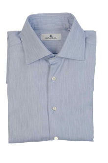  Scabal Brushed Lyocell Button Down Shirt Light Blue