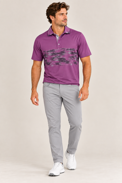 Grape Print Performance Polo