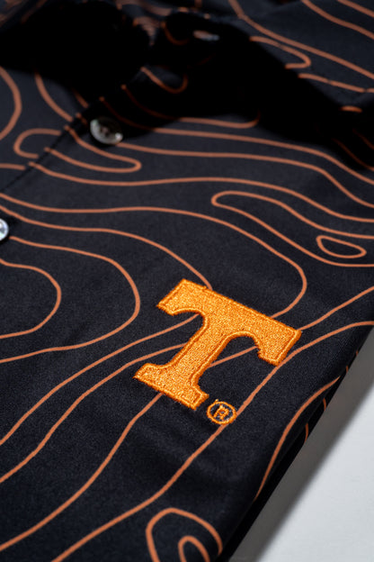 UT Topographic Black and Orange Golf Polo